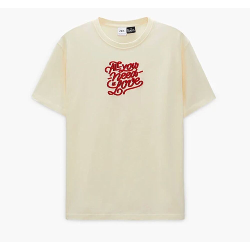 Zara x The Beatles All you need is love T-Shirt Cream